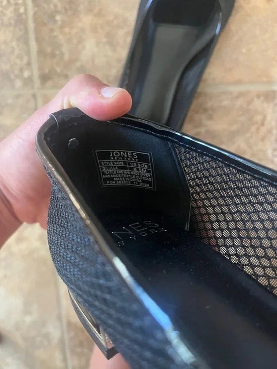 Jones New York Black Pointed Toe Mesh-Accent Flats - Picture 3 of 3